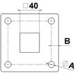 Fussplatten 100 x 100 x 5mm mit 40x40mm Zentrumsloch | Bild 2