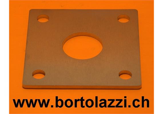 Fussplatten CNS geschliffen 100 x 100 x 5mm mit 1 1/4" Pfostenloch