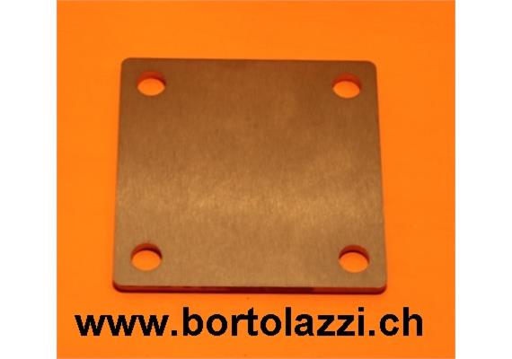 Fussplatten CNS geschliffen 100 x 100 x 5mm ohne Pfostenloch