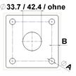 Fussplatten CNS geschliffen 80 x 80 x 5mm mit 1 1/4" Pfostenloch | Bild 2