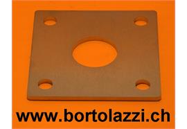Fussplatten CNS geschliffen 80 x 80 x 5mm mit 1" Pfostenloch
