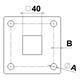 Fussplatten CNS geschliffen 80 x 80 x 5mm mit 40x40mm Pfostenloch