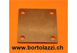 Fussplatten CNS geschliffen 80 x 80 x 5mm ohne Pfostenloch