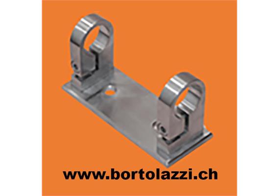 Pfostenh. rechteckig höhenverstellbar, für Rohr-d=42.4mm