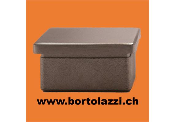 Rohrendstücke quadratisch (40 x 40mm) flach für