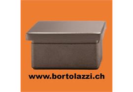 Rohrendstücke quadratisch (40 x 40mm) flach für